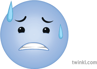 Scared Face Illustration - Twinkl Carita Triste Blanco Y Negro Png