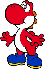 Red Yoshi - Yoshi Barefoot Png