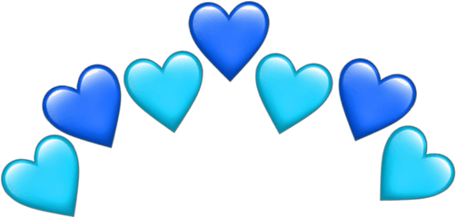 Download Hd Hearts Heart Crown Blue Blueheart Emoji Sticker - Transparent Background Blue Heart Emojis Png