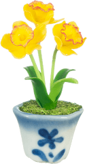 Daffodil Flowers In A Pot Dollhouse - Tulip Png