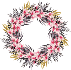 Hand Painted Summer Beautiful Garland Png Transparent - Floral Design