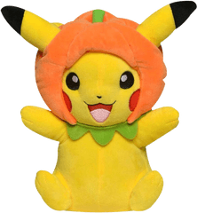 Pokemon - Pikachu With Pumpkin Hat 8u201d Plush Pokemon Halloween Plushies Png