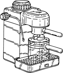 Line Artsmall Appliancemachine Png Clipart - Royalty Free Coffee Machine Line Art