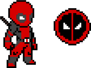 Pixilart - Deadpool Character And Logo By Penguin20021 Deadpool Minecraft Pixel Art Png