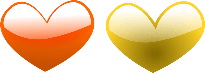 Orange Heart Love Png Clipart - Orange Yellow Heart Transparent