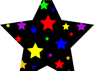 Sparkle Clipart Shining Star - Black Stars Transparent Background Png