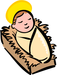 Cartoon Baby Jesus - Jesus In A Manger Clipart Png