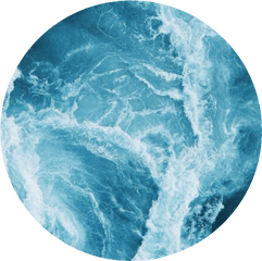 Ocean Waves Circle Sticker By The Legit Ponyboy - Blue Aesthetic Background Ocean Png