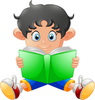Boy Reading Book Sitting Free HD Image - Free PNG