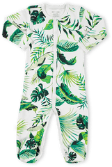 Hart Land Babytoddler Pima Cotton Footed Bodysuit Pj - Banana Leaves Tropical Christmas Pajamas Png