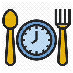 Eat Routine Icon Of Colored Outline - Clock With Question Mark Png