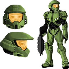 Design Sketches For The Master Chief - Master Chief Halo Combat Evolved Png