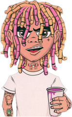 Lil Pump En Anime Transparent Cartoon - Lil Pump Gucci Shirt Png