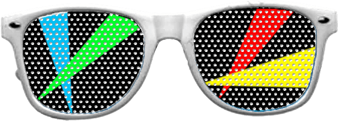 Laser Vinyl Rave Glasses With White Frames - Rave Png