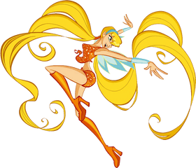 Phoenix Clipart Golden Picture 1875596 - Stella Bloom Winx Club Png