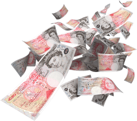 Money Renminbi Pound Sterling Banknote - Falling Money Pounds Png