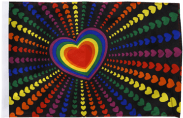 Rainbow Hearts Flag Size Xs - Rainbow Heart Flag Png