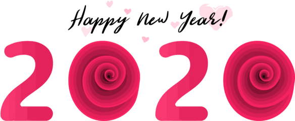 Download New Years 2020 Pink Text Font - Rose Happy New Year Png