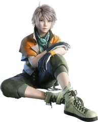 Final Fantasy Sitting Close Transparent - Final Fantasy Xiii Character Png