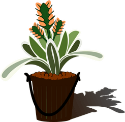 Flowering Plant - Vector Pot Bunga Png