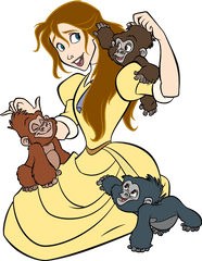 Cute Clipart Gorilla - Jane Porter Baby Monkey Png