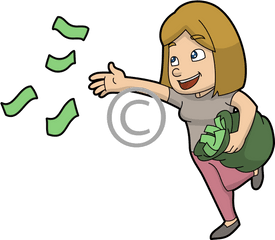 Download Women With Money - Cartoon Full Size Png Image