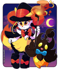 Fluffy Halloween - Pokemon Braixen Fan Art Png