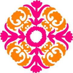 Damask Pink Orange Clip - Desain Floral Islam Png Islamic Background Pattern Design