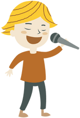 Boy Singing Cartoon - Animated Boy Singing Transparent Png