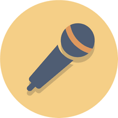 Circle Icons Microphone - Flat Microphone Icon Png