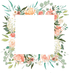 Watercolor Floral Frame Transparent PNG