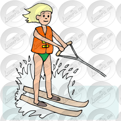 Waterski Picture For Classroom Therapy Use - Great For Women Png