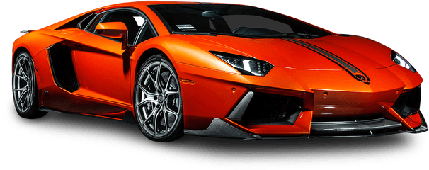 Orange Lamborghini Aventador Coupe Car - Lamborghini Aventador Png