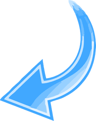 Blue Curved Arrow Pointing Left - Transparent Background Curved Arrow Png