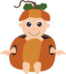 Halloween Costume Pumpkin Baby - Baby In A Costume Clip Art Png