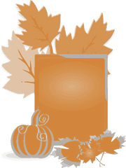 Foliage Pumpkin Leaves Autumn Fall Orange Frame Png