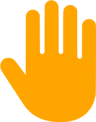 Orange Hand Cursor Icon - Objection Icon Png