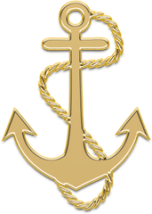 Anchor Marine Sea - Gold Anchor Navy Png