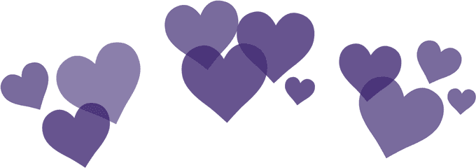 Purple Hearts Snapchat Filter Bynisha - Heart Crown Black Png