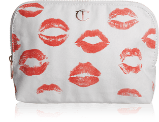 Lip Print Canvas Cosmetic Bag - Charlotte Tilbury Pillow Talk Set Png