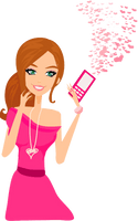 Mobile Using Girl Young Phone - Free PNG