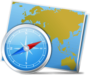 Navigation Icon Clip Art Image - Compass And Map Icon Png