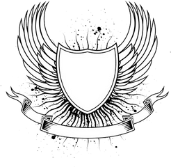 Logo Keren Png 5 Image - Shield Outline With Wings