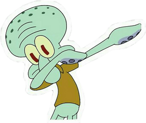 Stickers Tumblr Cute Overlay Spongebob Dab Wooooo Clear - Squidward Dabbing Transparent Background Png