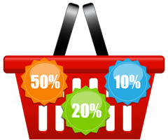 Shopping Icons Cart Discount Basket With - Free PNG