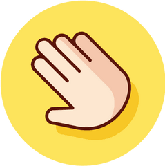 Yellow Hand Free Icon Of Gesture - Hand Icon Circle Yellow Png