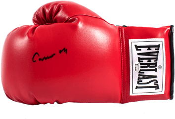 Muhammad Ali Signed Red Everlast Boxing Glove Cassius Clay Signature Edition - Everlast Boxing Gloves Red Png