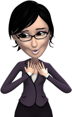 Office Girl With Glasses Says Sorry - Office Girl Animation Png