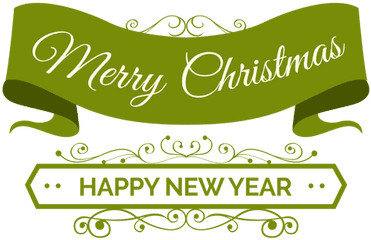 Christmas Ribbon New Year Badge - Happy New Year Doodles Green Png