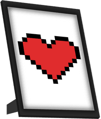 Pixel Heart Framed Art - Pixel Heart Transparent Background Png